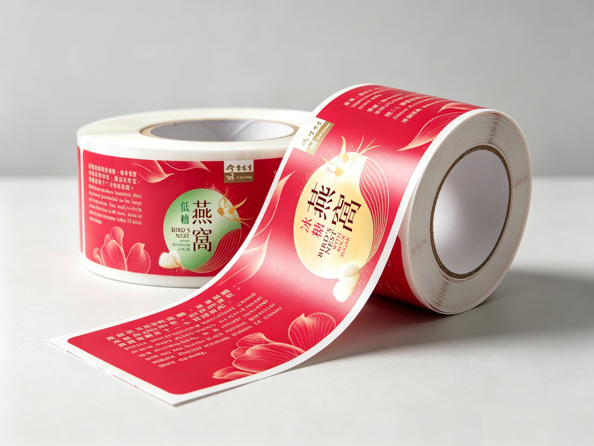 Eu Yan Sang bird's nest label rolls in red and gold